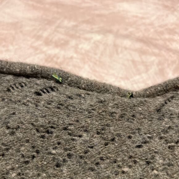 Vintage 90s Ruffled Cardigan Sweater Green Knit Long Sleeve V Neck Fairy Grunge - Picture 6 of 8